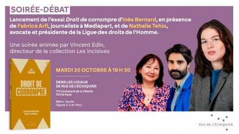 Lancement de l'essai &laquo; Droit de corrompre &raquo; d'In&egrave;s Bernard